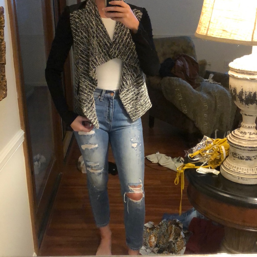 black and white jacket